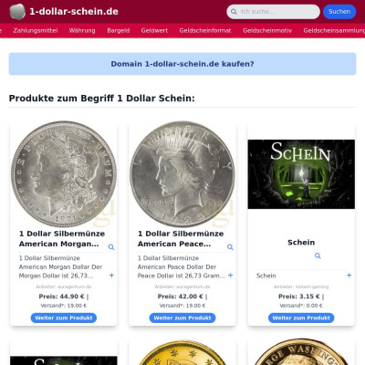 Screenshot 1-dollar-schein.de