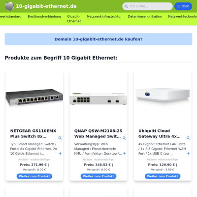 Screenshot 10-gigabit-ethernet.de