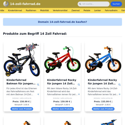 Screenshot 14-zoll-fahrrad.de