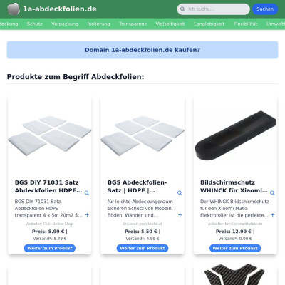 Screenshot 1a-abdeckfolien.de