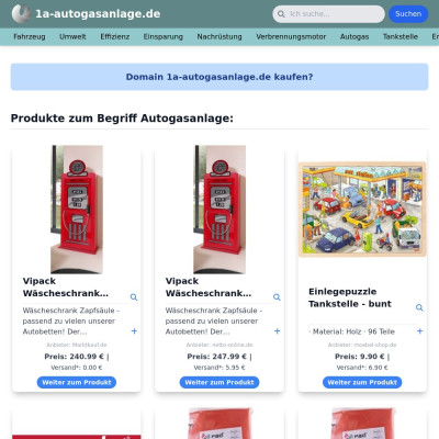 Screenshot 1a-autogasanlage.de