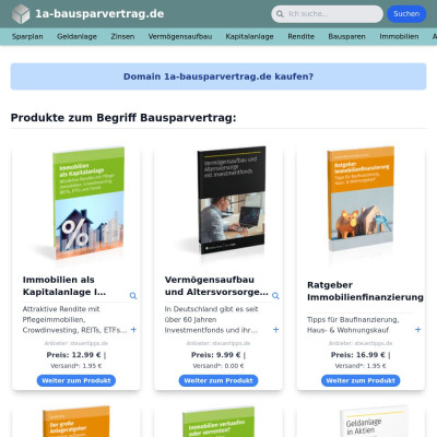 Screenshot 1a-bausparvertrag.de