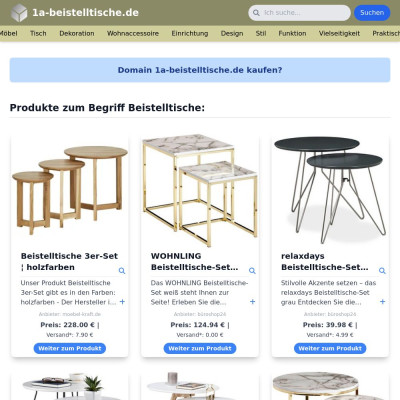 Screenshot 1a-beistelltische.de