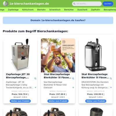 Screenshot 1a-bierschankanlagen.de