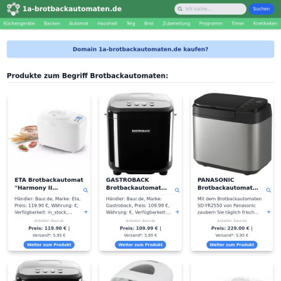 Screenshot 1a-brotbackautomaten.de