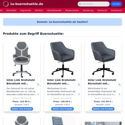 Screenshot 1a-buerostuehle.de