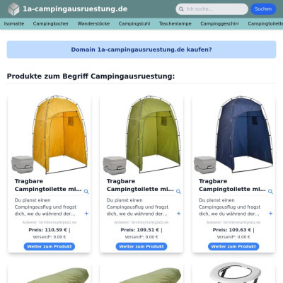 Screenshot 1a-campingausruestung.de