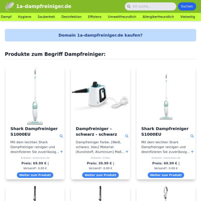 Screenshot 1a-dampfreiniger.de