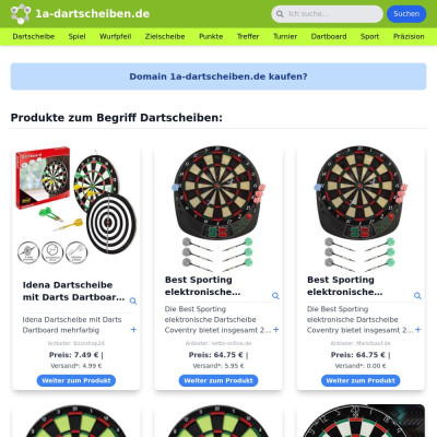 Screenshot 1a-dartscheiben.de