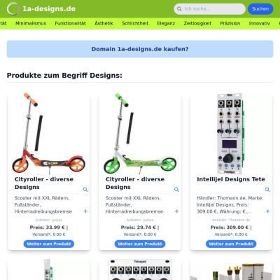 Screenshot 1a-designs.de