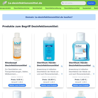 Screenshot 1a-desinfektionsmittel.de