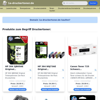 Screenshot 1a-druckertoner.de