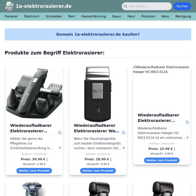 Screenshot 1a-elektrorasierer.de