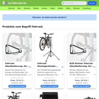Screenshot 1a-fahrrad.de