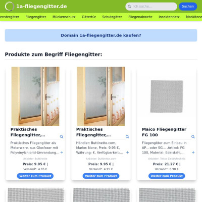 Screenshot 1a-fliegengitter.de