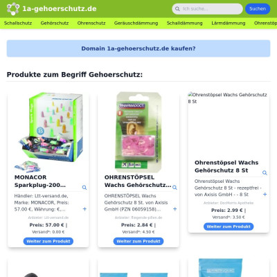 Screenshot 1a-gehoerschutz.de