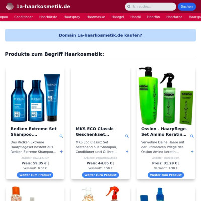 Screenshot 1a-haarkosmetik.de