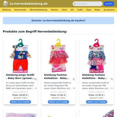 Screenshot 1a-herrenbekleidung.de