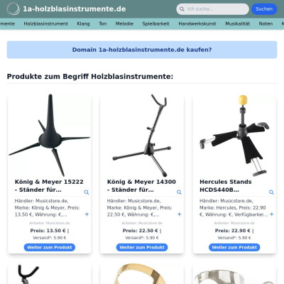 Screenshot 1a-holzblasinstrumente.de