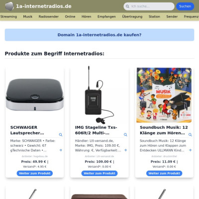 Screenshot 1a-internetradios.de