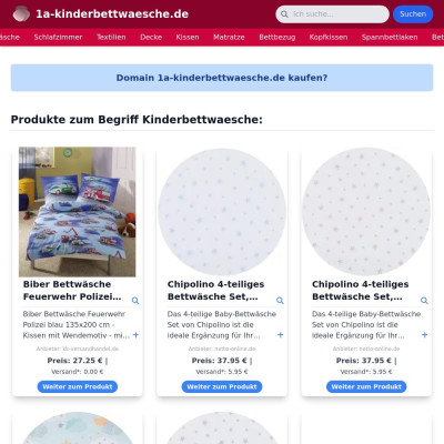 Screenshot 1a-kinderbettwaesche.de