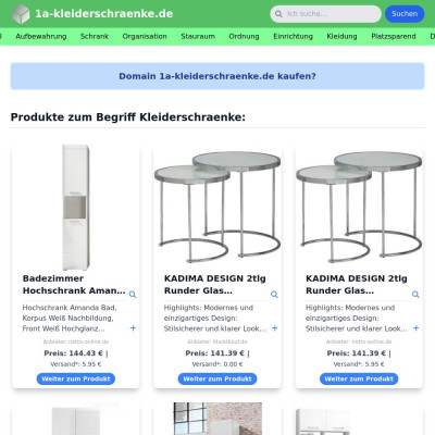 Screenshot 1a-kleiderschraenke.de