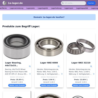 Screenshot 1a-lager.de