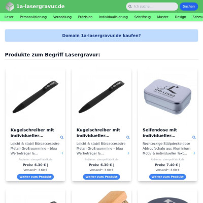 Screenshot 1a-lasergravur.de