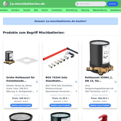 Screenshot 1a-mischbatterien.de