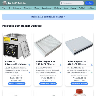 Screenshot 1a-oelfilter.de
