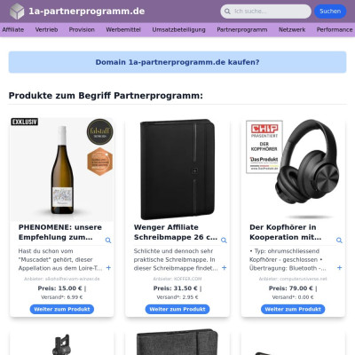 Screenshot 1a-partnerprogramm.de