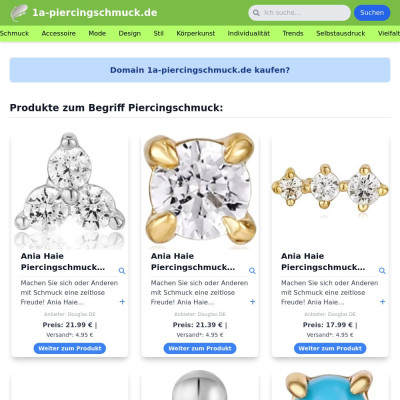 Screenshot 1a-piercingschmuck.de