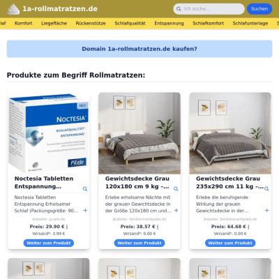 Screenshot 1a-rollmatratzen.de