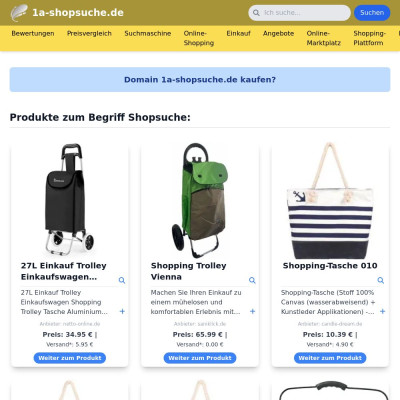 Screenshot 1a-shopsuche.de