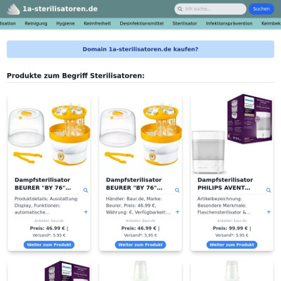 Screenshot 1a-sterilisatoren.de