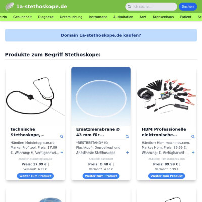 Screenshot 1a-stethoskope.de