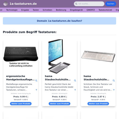 Screenshot 1a-tastaturen.de