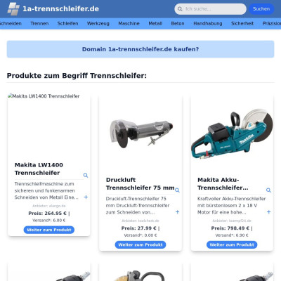 Screenshot 1a-trennschleifer.de