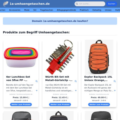 Screenshot 1a-umhaengetaschen.de