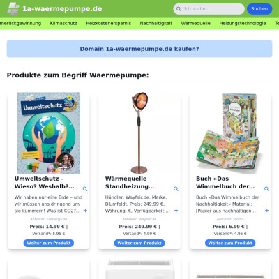 Screenshot 1a-waermepumpe.de