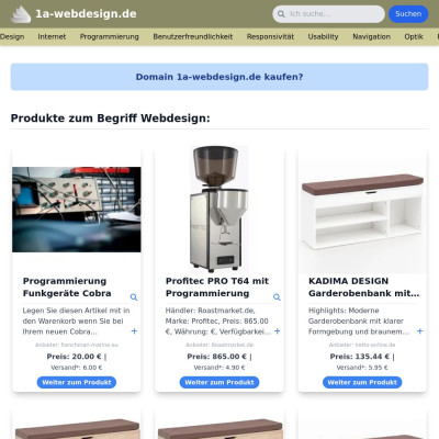 Screenshot 1a-webdesign.de