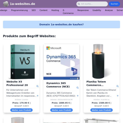 Screenshot 1a-websites.de