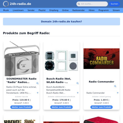 Screenshot 24h-radio.de