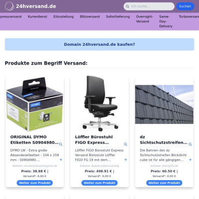 Screenshot 24hversand.de