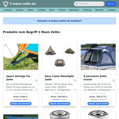 Screenshot 3-mann-zelte.de
