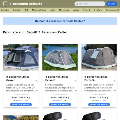 Screenshot 3-personen-zelte.de