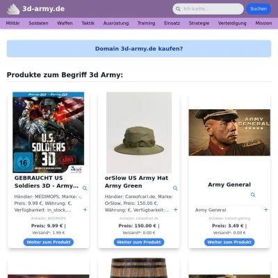 Screenshot 3d-army.de