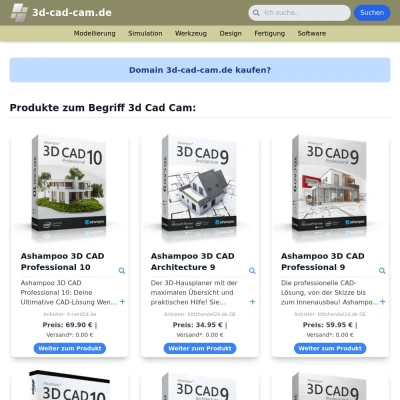 Screenshot 3d-cad-cam.de