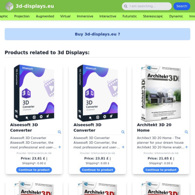 Screenshot 3d-displays.eu