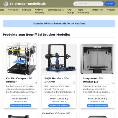 Screenshot 3d-drucker-modelle.de